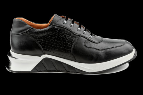 Hybrid Design & Urban-Cut Top Grain Leather Dress Sneakers for Men